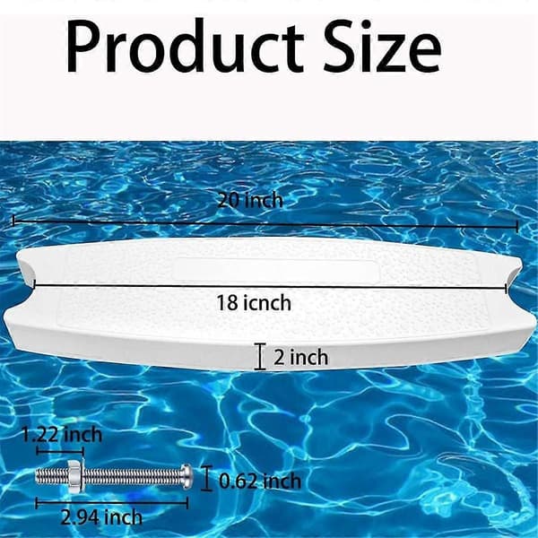 2-pack Universal Stegar för Pooltrappor, 18 tum, Tunga, Gjutna Plaststegar