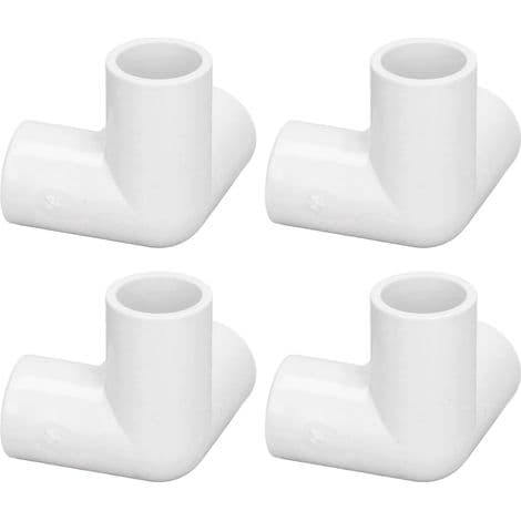 10 stycken 3-grenad PVC-vinkel, vit rätvinklig koppling, 20 mm diameter för rörinstallation
