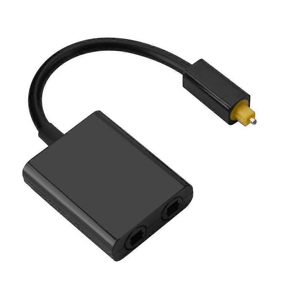 Output Dual Port Digital Optisk Lyd Splitter Adapter Audio (svart) (1 stk)
