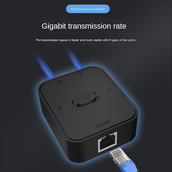 2 Port Gigabit Nätverk Switch Rj45 Switch Nätverk Splitter Kabel Förlängare Väljare Fri 2-vägs Adapter
