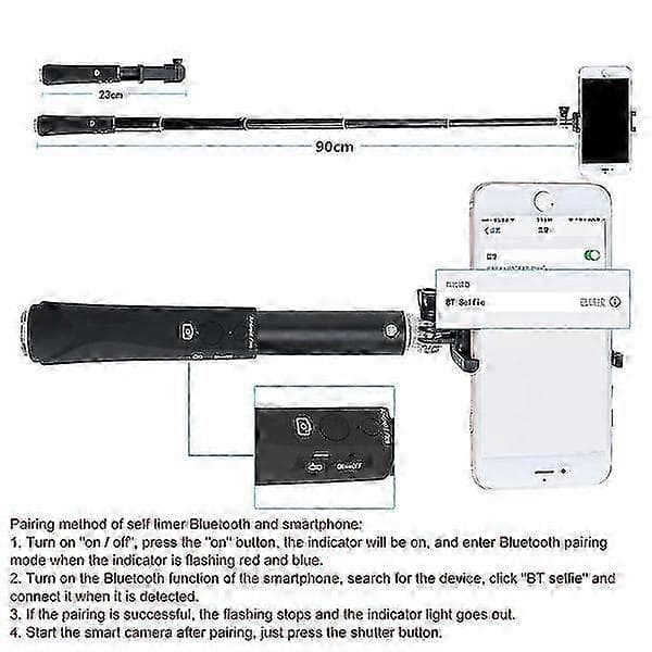 Bærbar Håndholdt Selfie Stick Med Bluetooth