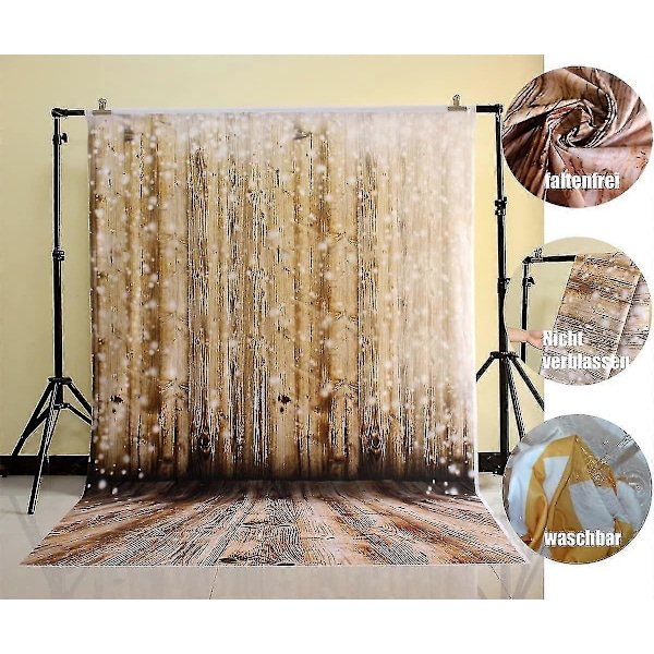 150x210cm Vaskbar Bomull Polyester Vanntett Jul Tregulv Fotobakgrunn Fotostudio Familie Nyfødt Kjæledyr Gaver Dekor Rekvisitter