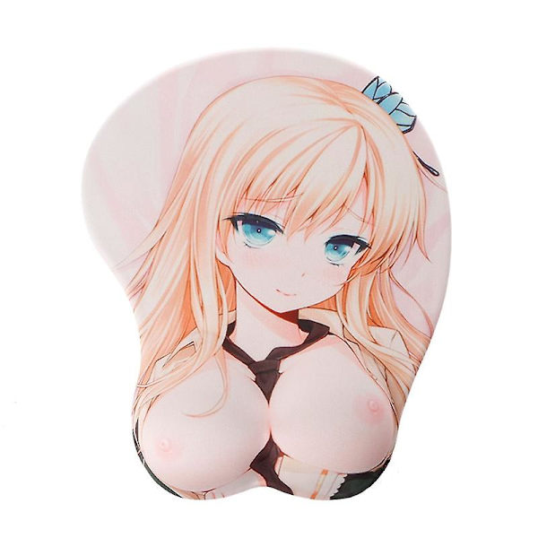 Musmatta för Kreativa Cartoon Anime 3D Sexy Bröst Silikon Musmatta Handledsstöd