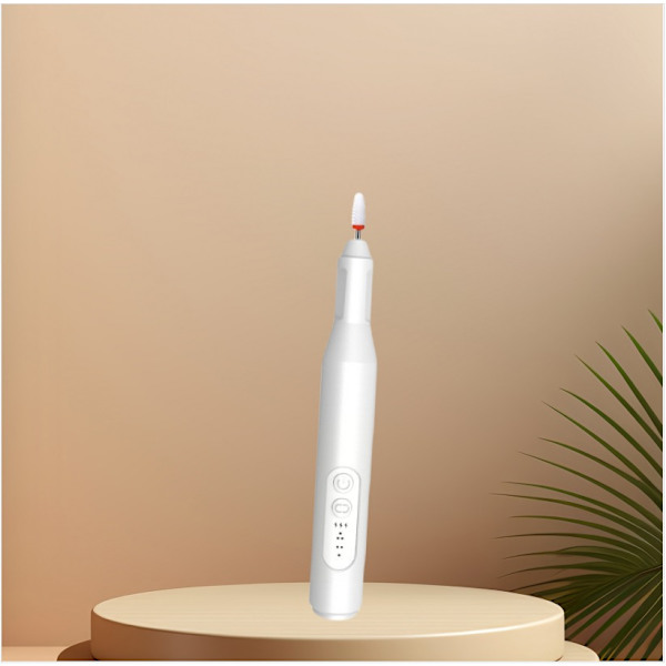 Electric Nail File with Adjustable Speed and Replaceable Heads for Professional Manicure Silver