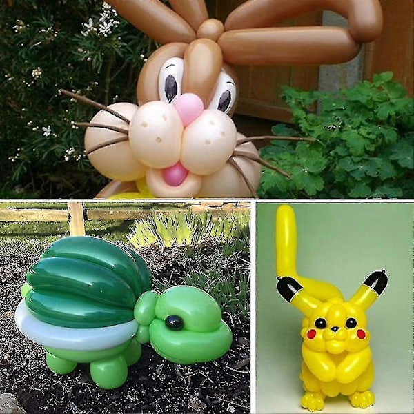 200 x Modeleringsballoner Magic Balloner Dyreballoner Med Ballonpumpe