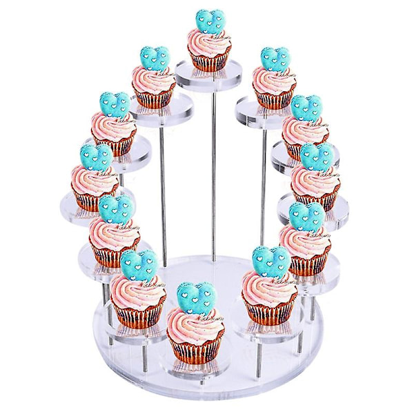 Cupcake-stativ Akryl Display Stativ For Smykker Kake Dessert Svart