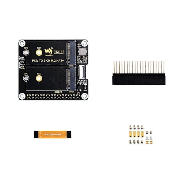 Adapterikortti PCIe TO 2-CH HAT+ Sisäänrakennettu malli 5:lle