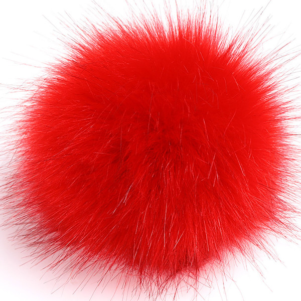 Naturlig imiteret pels Puff Balls DIY Hat Sko Tørklæde Pom Pom Dekoration Rød To 10cm 10cm 16