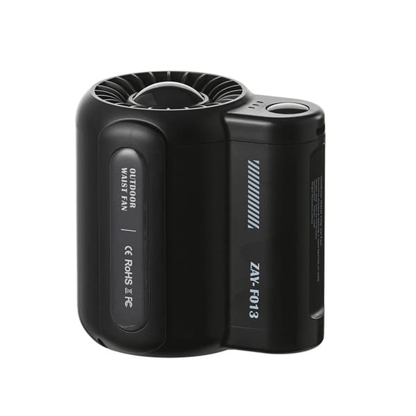Rechargeable fan with 3 speeds and belt clip Black