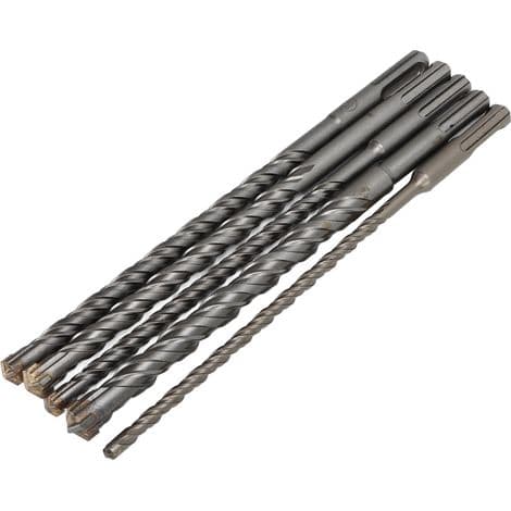 Sett med 5 betongbor for slagbor, diameter 6-14 mm, lengde 210 mm, for murarbeid
