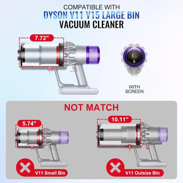 Dyson V11 -pölysäiliö ja suodatin