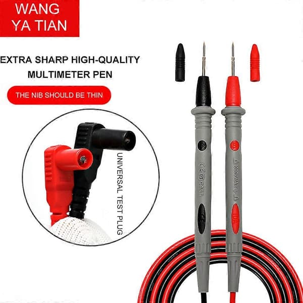 1 Par 1000V 20A Nålspetsprober för Universell Digital Multimeter Multi Meter Testkablar Stift Tråd Penna Kabel 100cm