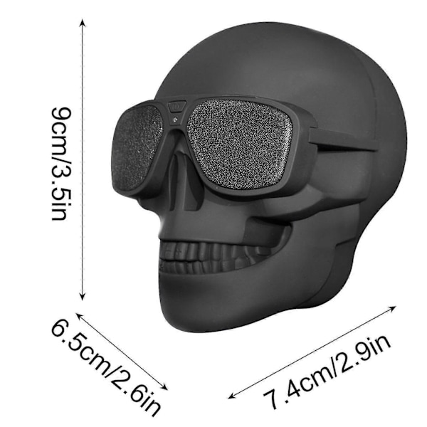 Trådløs høyttaler Bærbar Skjelett Skalle Bluetooth Trådløs Høyttaler Halloween Radio Høyttaler Gave