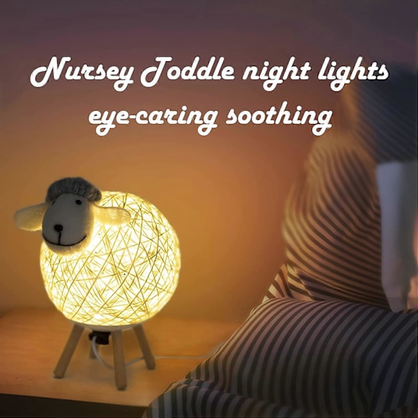 LED USB Natlys til Baby Børn med Afbryder, Yolovi Får Natlys til Soveværelse Børn Ved Sengen (Får Form)