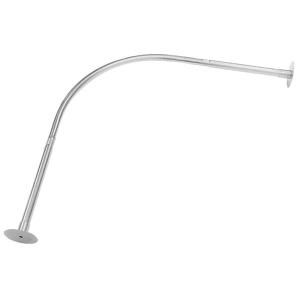 Böjd Duschdraperistång Justerbar Längd Badrumstillbehör Silver 95.00X95.00X2.50CM Väggmonterbar 1-pack