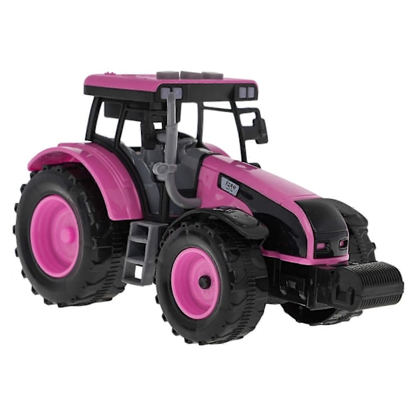 Interaktiv rosa traktor med lyd og LED-lys for barn