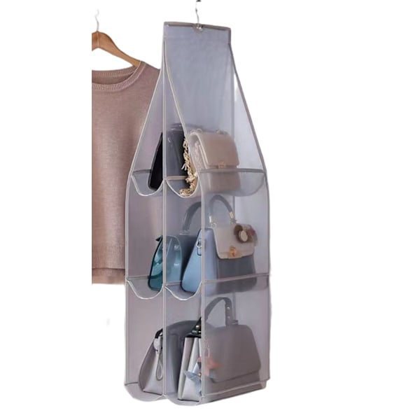 Hanging Storage with 6 Compartments – Practical Storage for Bags and Accessories Grey