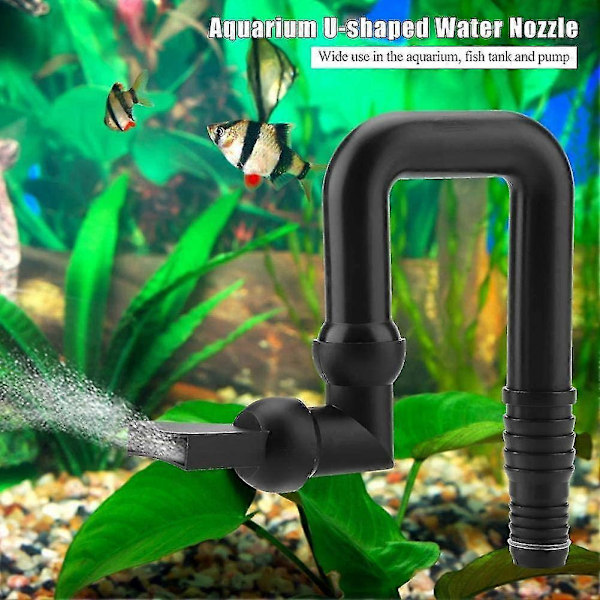 Plast Anknäbbsmunstycke Akvarium U-pip Munstycke Flexibelt Fritt Roterande Munstycke Akvariumpumpsmunstycke (svart) (1st)