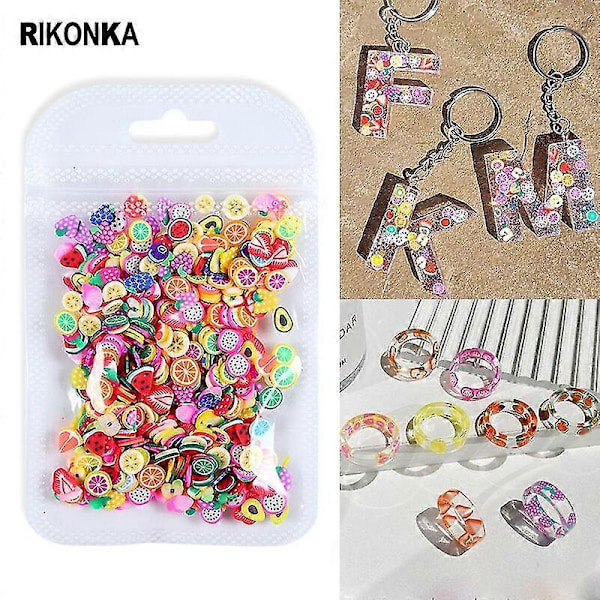 10g Sommar 3d Frukt Serie Mjuka Lerskivor Jordgubbe Citron Nagelpaljetter För Nagelkonst Dekorationer Diy Polsk Manikyr Tillbehör