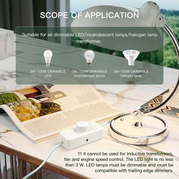3W-100W LED Dimmerbrytare och Vriddimmer 220-240V med Dimbar Smart Knapp