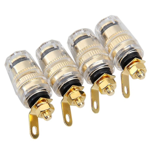 8 stk. 4 mm forstærker højttaler terminal bindestolpe bananstik jack