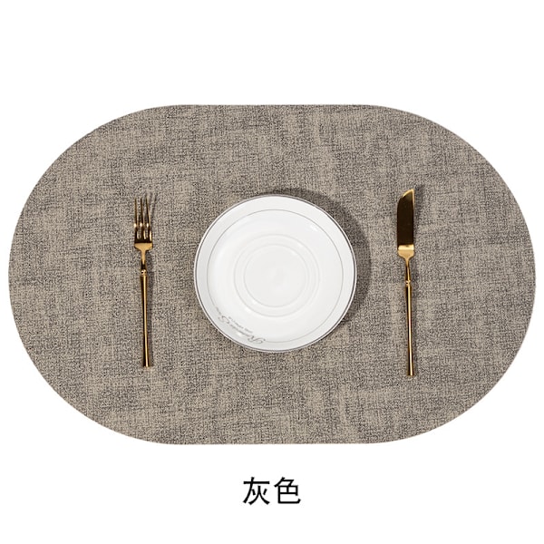 5-pack Placemats i konstläder Oval Enkel tyg läder placemat