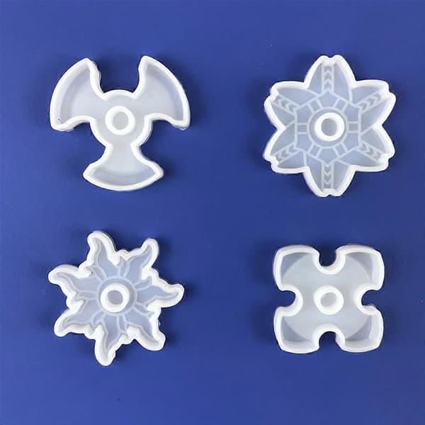 4 stk. Angstlindrende Hånd Finger Fidget Spinner Legetøj Resin Form Silikoneform