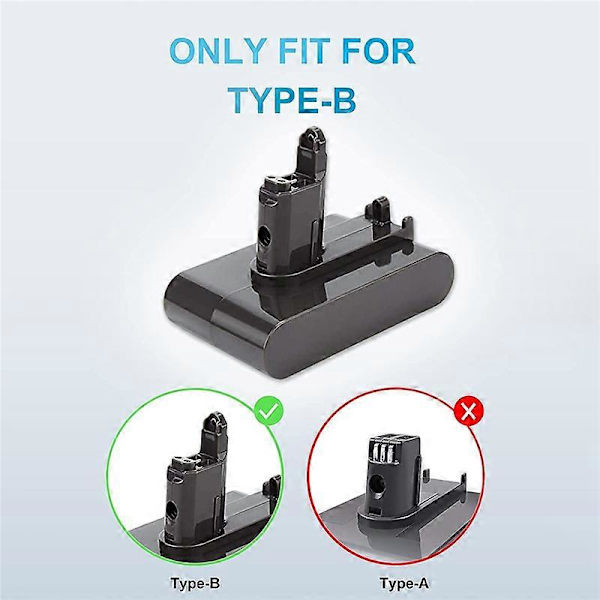 22.2V Erstatning DC34 Li-Ion Støvsuger Batteri Adapter+Filter