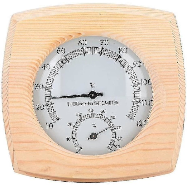 2-i-1 Bastutermometer Hygrometer i Rostfritt Stål Thermo-hygrometer-