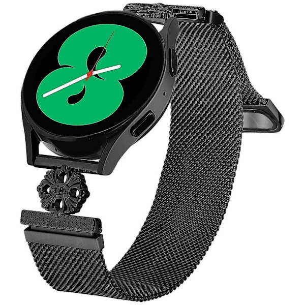 Type A Milanese rem til Garmin Fenix 6S med blomst i rustfrit stål og magnetisk mesh urrem