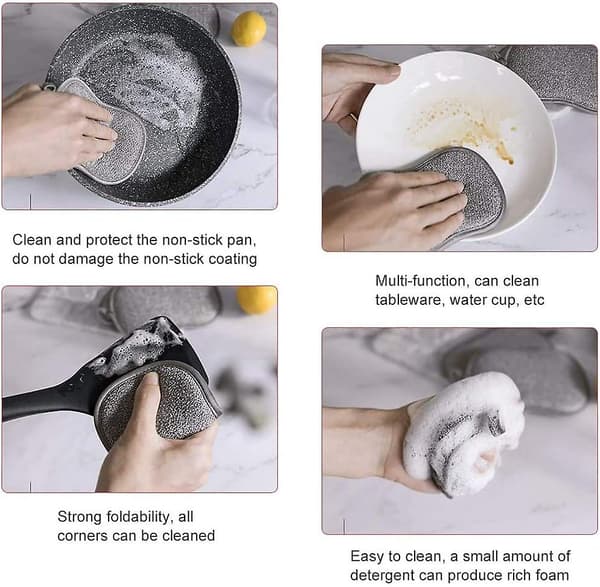 4-pack Tvättsvampar för diskmaskin, Återanvändbara diskmaskinsvampar, Mikrofiber Skrubbsvampar