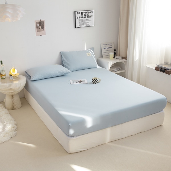 Påslakan bomullslakan pålitslakan enkelt påslakan cover enfärgad madrass 120 x 200 cm blue gray