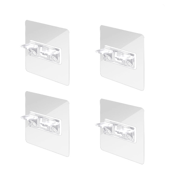 Self-adhesive shelf supports - Shelf brackets 4-pack Transparent