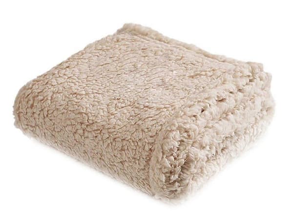 100x80cm Vaskbart Kæledyrs Vinter Varmt Tæppe Kat Hund Fluffy Kastetæppe Beige