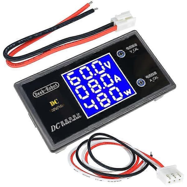 Msbd DC 0-100V 10A LCD Display Digital Voltmeter Amperemeter Wattmeter Spenning Strømmåler Volt Detektor Tester 12V 24V 36V 1000W