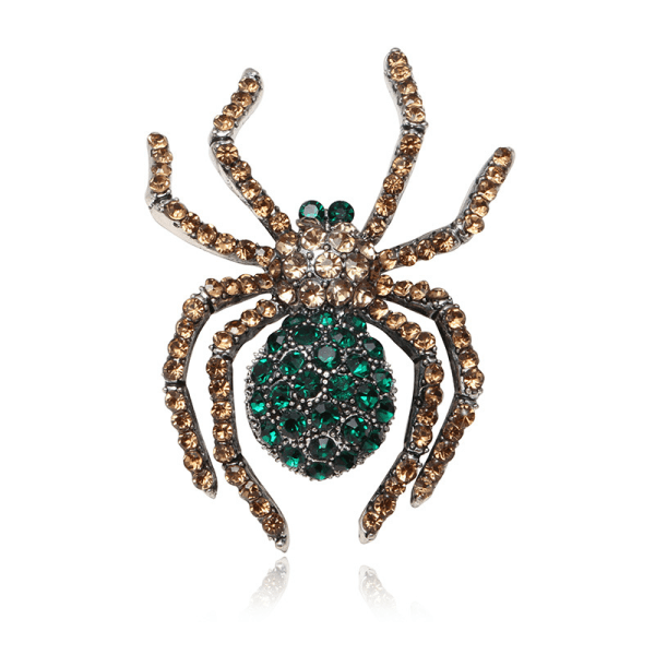 Halloween Spider Shape Brosje Pins Rhinestone Zirconia Crystal Utsøkt og enkel kreativ edderkopp brosje
