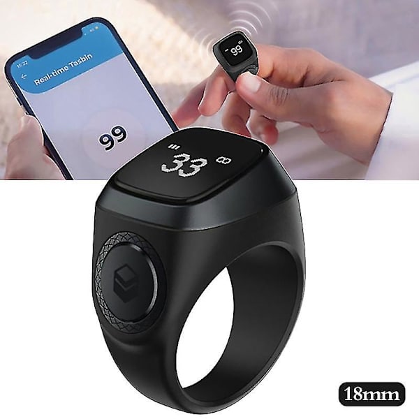 Smart Tasbih Räknare Ring För Muslimer Zikr Digital Tasbeeh 5 Bönetider Påminnelse Bluetooth