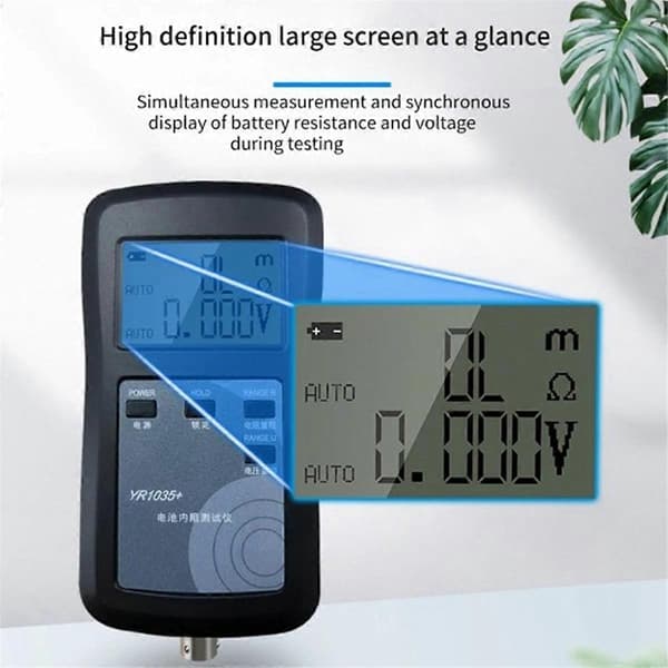 YR1035+ 4-leder Lithiumbatteri Intern Modstandstester 100V Batteri Intern Ohm Meter til Ni- Ni-
