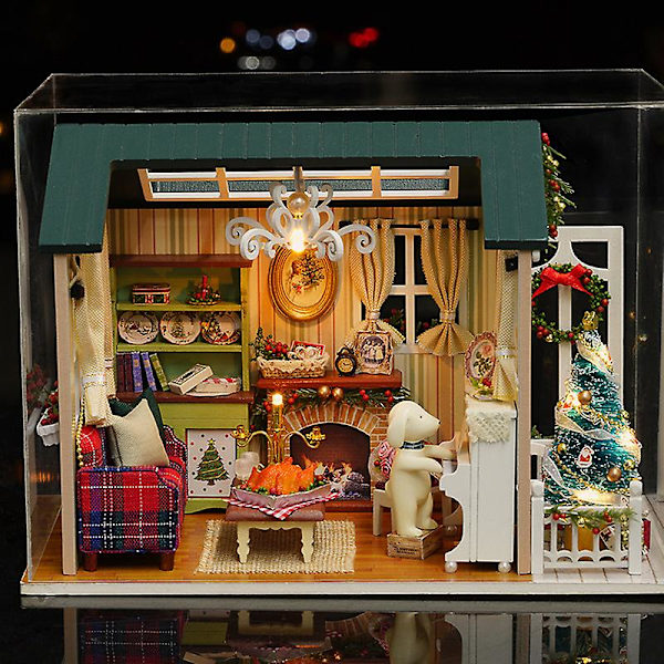 Miniatyrdockhuskit med musik, DIY Miniatyrhusmodellkit att bygga, Handgjorda hantverk för vuxna, Rumdekor, Gör din egen födelsedag, mig