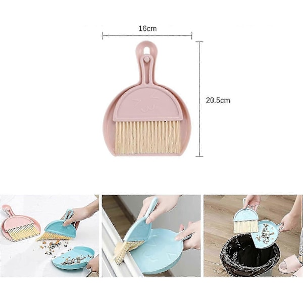 Mini Feiebrett og Kost, Mini Multifunksjonelt Bordfeiebrett, Kost Feiebrett Børste og Feiebrett Design, Kost og Feiebrett Sett Plast Støvoppsamler (Gre