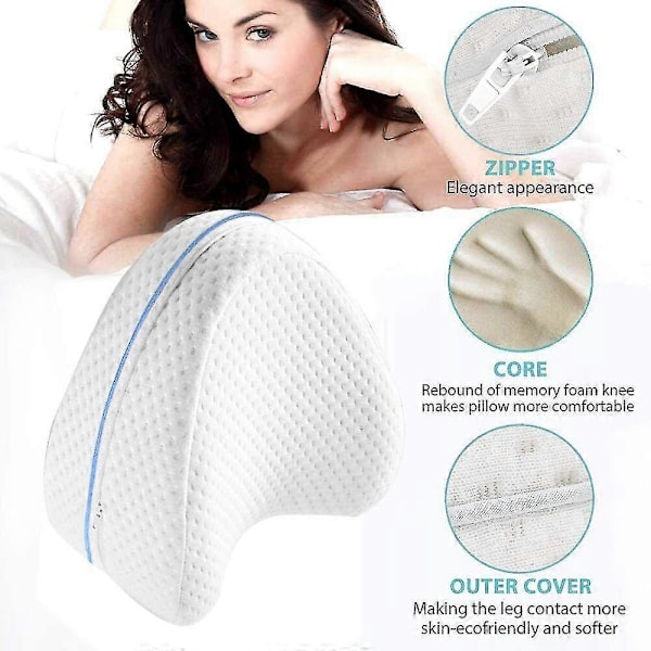 Memory Foam Benkudde Ortopedisk Fast Rygg Höfter Och Knästöd Kudde Ny