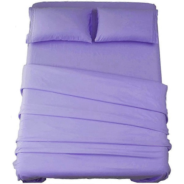 Sengesæt Superblødt Mikrofiber 1800 Trådtal Luksus Egyptiske Sengetøj 16-Tommer Dyb Lomme Rynkefrit - 3 Dele (Lavendel, Twin)