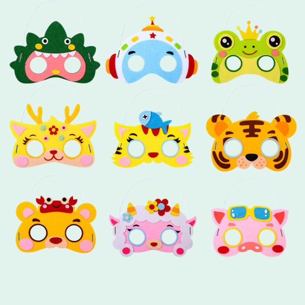 Födelsedagscosplaymasker Barndjurmasker 9 delar Cosplaymasker för barn Cosplayfestmasker