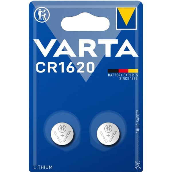 CR1620 3V Litium Knappcellebatteri 2-pakning