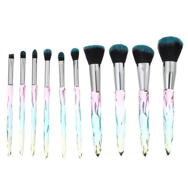 Sæt med 10 professionelle makeupbørster. Makeupbørstesæt til foundation.