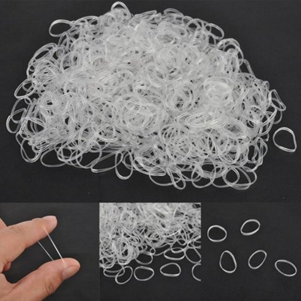 500 stycken engångs transparent hårslips elastisk hårslips hästsvans-jbk