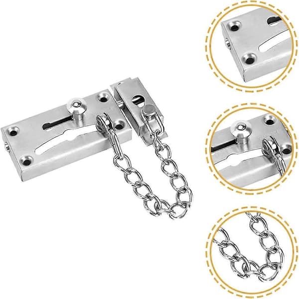 Dörrkedja Dörrvakt Dörrlås Kedja Dörrlås Rostfritt Stål Säkerhet (silver) (2st)