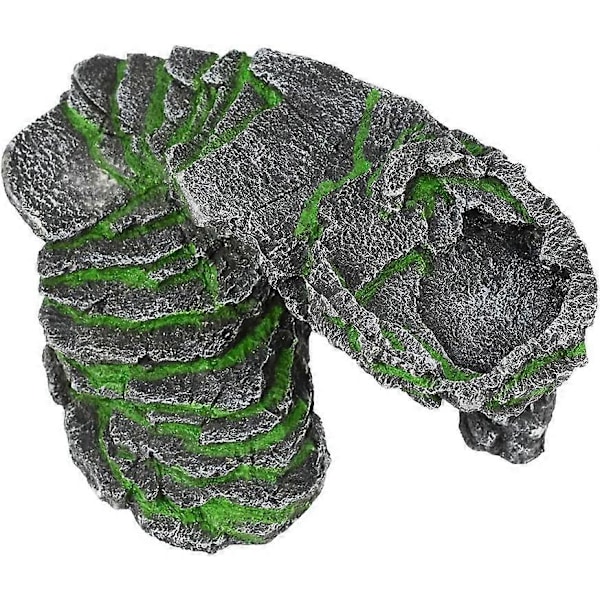 Skildpadde Solrampe Platform Reptil Skjul Habitat (Sort)
