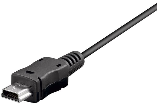 Mini-USB synk- och laddningskabel, svart