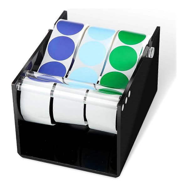 3 Disker Etikettdispenser for Klistremerkeruller Svart
